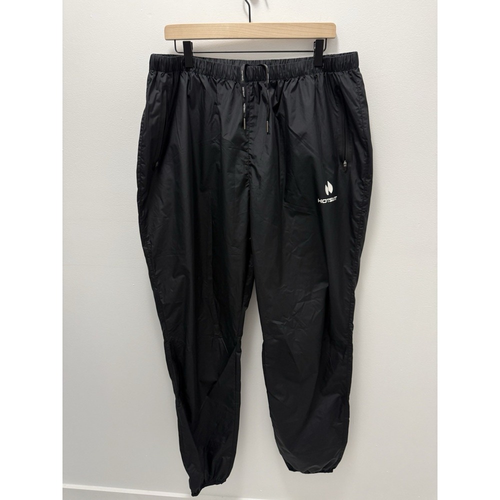 Lot of 2 HOTSUIT Sauna Sweat Pants Mens‎ 4XL Black Workout Training Zip Pocket